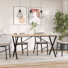 vidaXL Dining Table Legs X-Frame 140x60x73 cm Steel 3