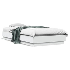 Bed Frame without Mattress with LED Lights 100x200 cm White