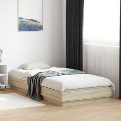 Bed Frame without Mattress with LED Lights 100x200 cm Sonoma oak