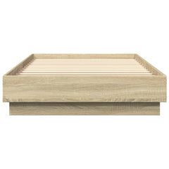 Bed Frame without Mattress with LED Lights 100x200 cm Sonoma oak