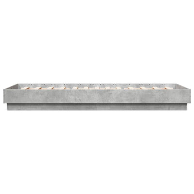 Bed Frame with LED Lights Concrete Grey 90x200 cm