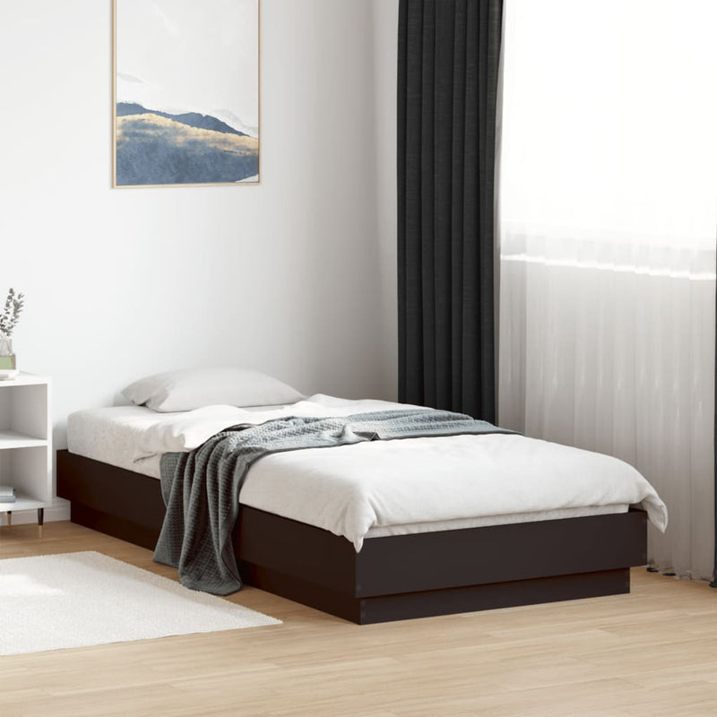 Bed Frame Black 90x190 cm Engineered Wood