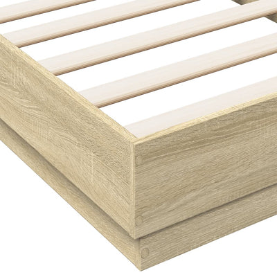 Bed Frame Sonoma Oak 90x190 cm Engineered Wood