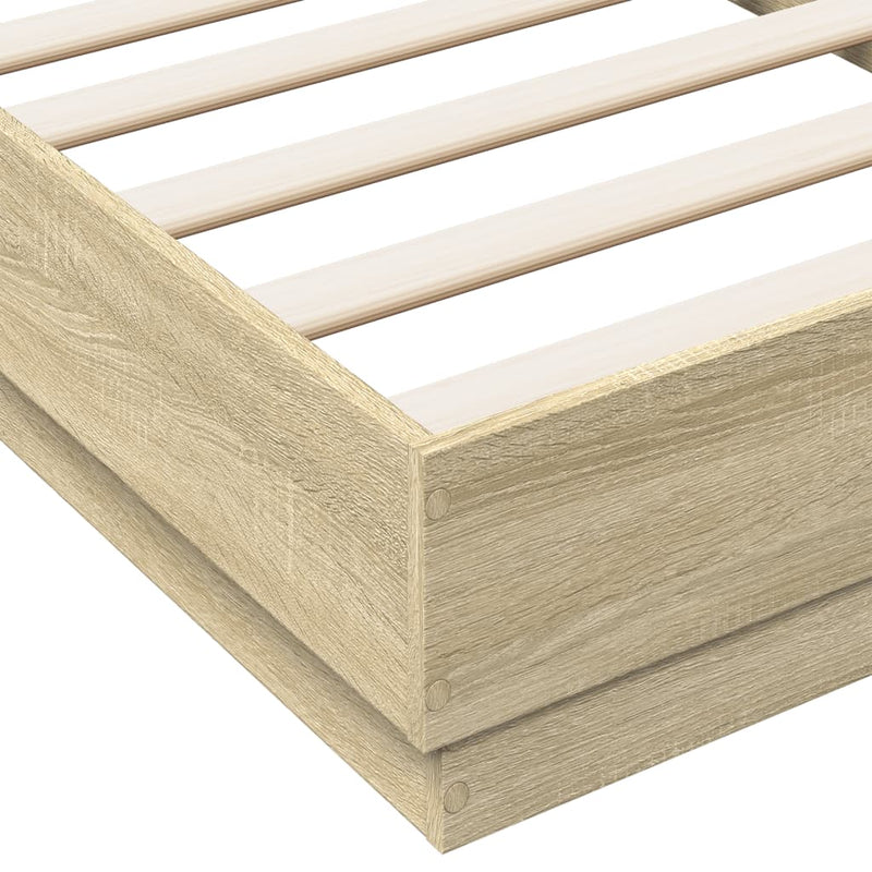 Bed Frame Sonoma Oak 90x190 cm Engineered Wood