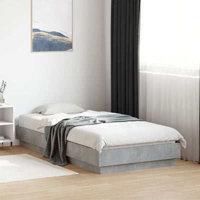 Bed Frame Concrete Grey 90x190 cm Engineered Wood