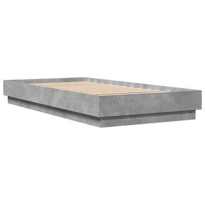 Bed Frame Concrete Grey 90x190 cm Engineered Wood