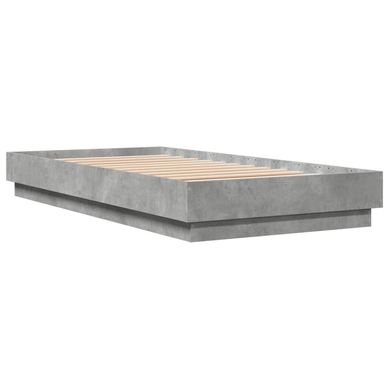 Bed Frame Concrete Grey 90x190 cm Engineered Wood