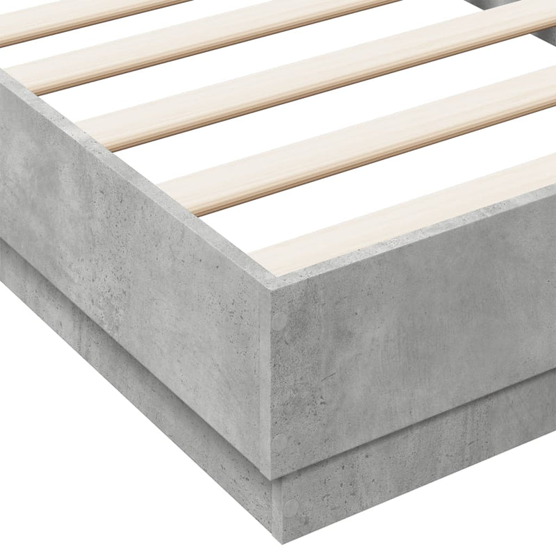 Bed Frame Concrete Grey 90x190 cm Engineered Wood