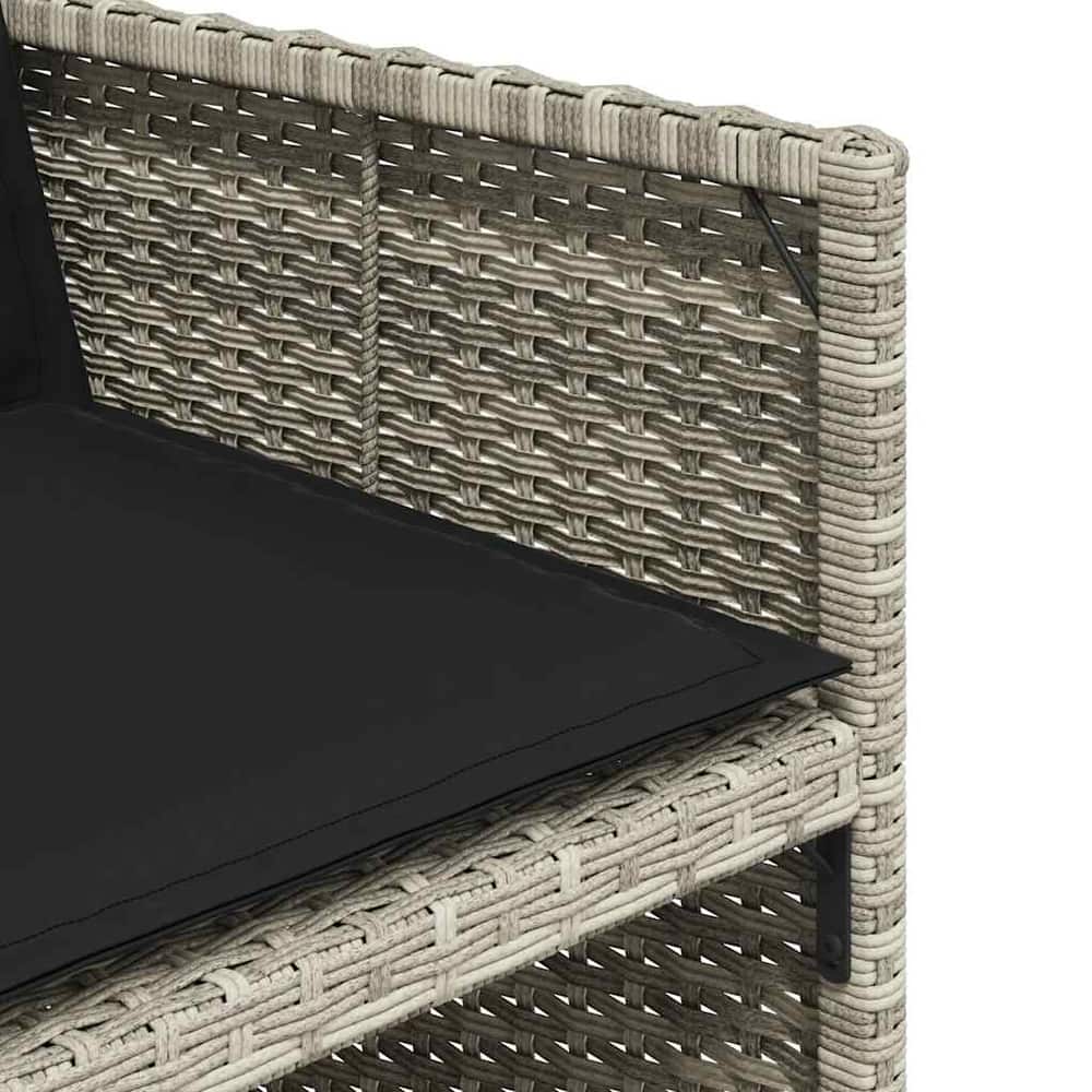 Garden Dining Cushions Poly Rattan Glass Light grey
