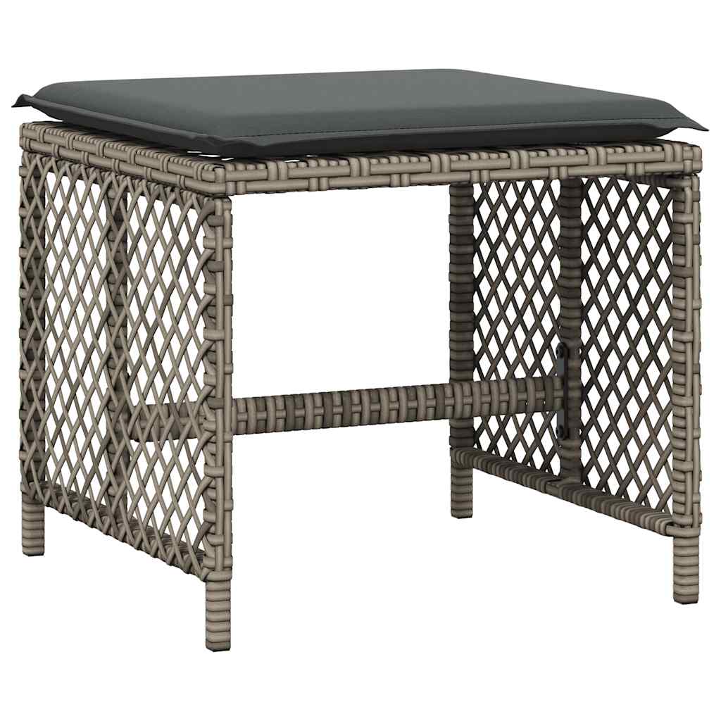 9 Piece Garden Dining Set with Cushions Poly Rattan Glass 8 pcs Grey