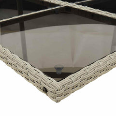 Garden Dining Cushions Poly Rattan Glass Light grey