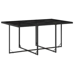 vidaXL 7 Piece Garden Dining Set with Cushions Black Poly Rattan 4