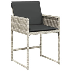 Garden Dining Cushions Poly Rattan Glass Light grey