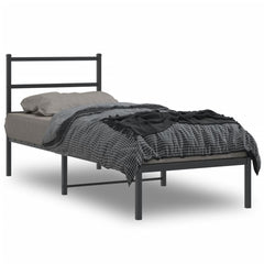 vidaXL Metal Bed Frame without Mattress with Headboard Black 80x200cm 1
