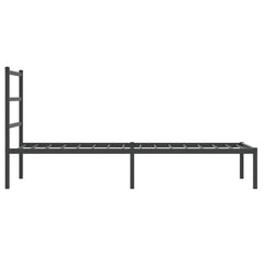 vidaXL Metal Bed Frame without Mattress with Headboard Black 90x190cm 6