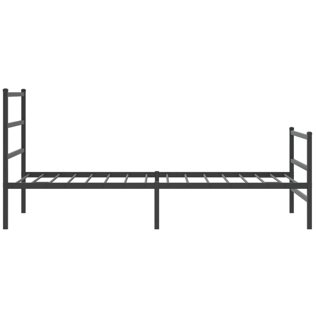 vidaXL Metal Bed Frame without Mattress with Footboard Black 100x200cm 6