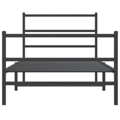 vidaXL Metal Bed Frame without Mattress with Footboard Black 107x203cm 5