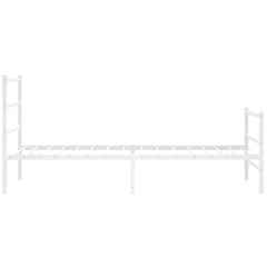 vidaXL Metal Bed Frame without Mattress with Footboard White 100x190cm 6