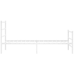 vidaXL Metal Bed Frame without Mattress with Footboard White 107x203cm 6