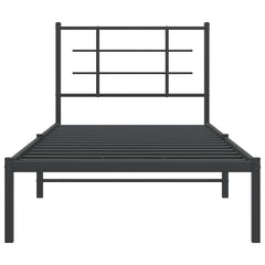 vidaXL Metal Bed Frame without Mattress with Headboard Black 90x200cm 5