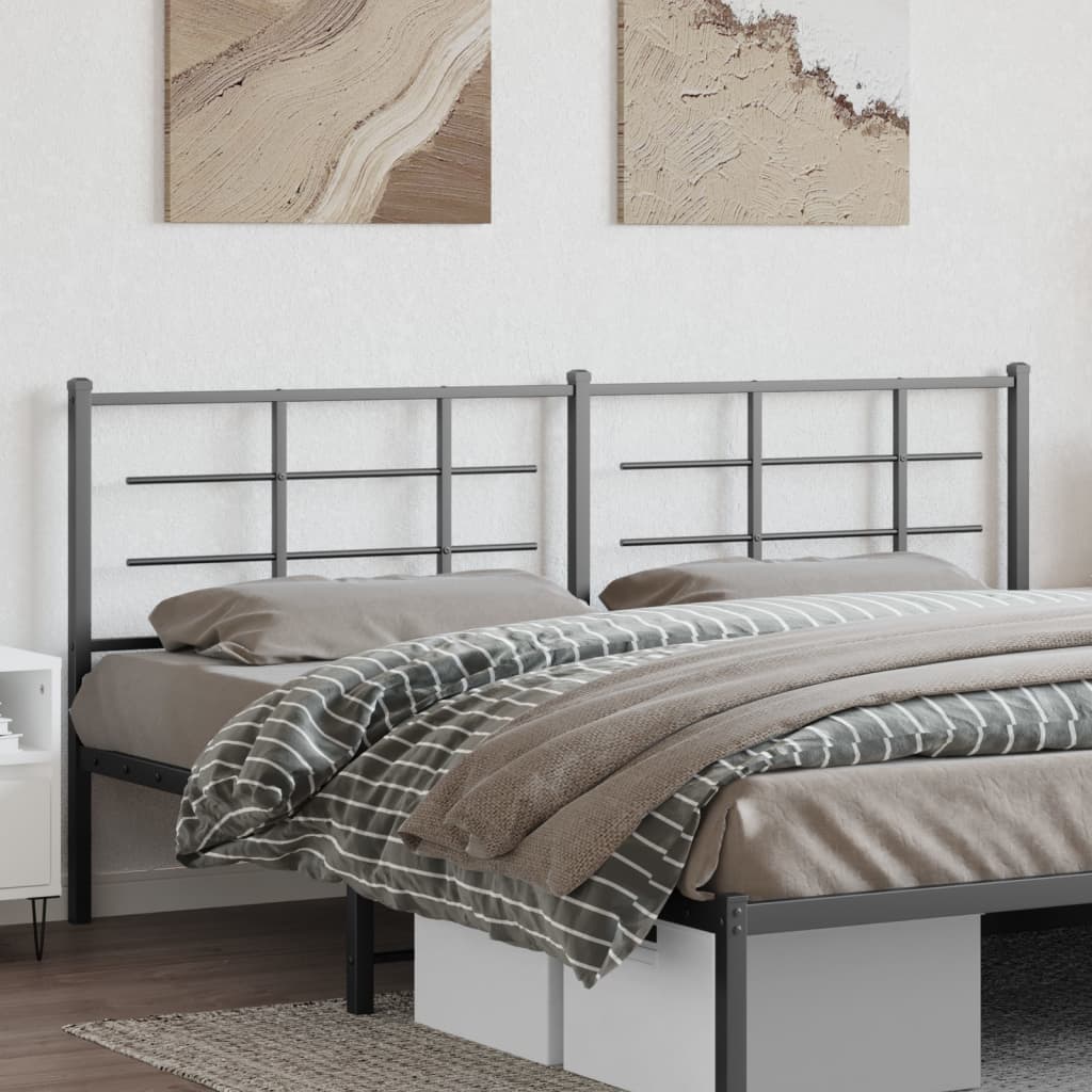vidaXL Metal Replace Headboard Black 200 cm 1