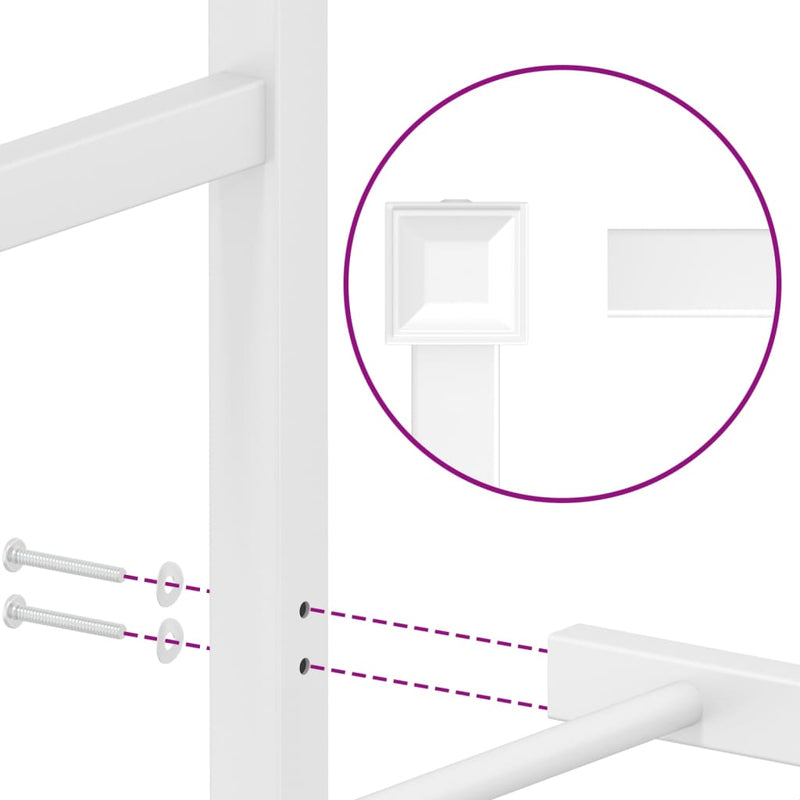 Metal Bed Frame with Headboard White 100x190 cm