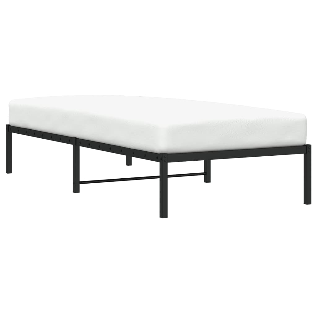vidaXL Metal Bed Frame without Mattress Black 90x200cm 3