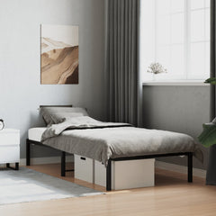 vidaXL Metal Bed Frame without Mattress Black 90x200cm 1