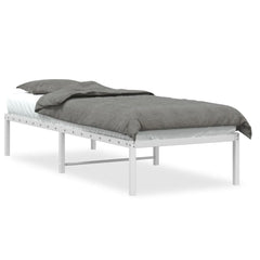 Metal Bed Frame without Mattress White 75 cm 190 cm