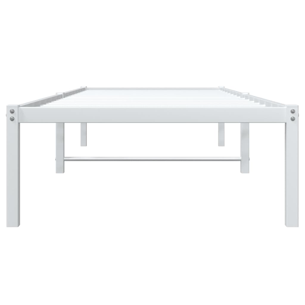 Metal Bed Frame without Mattress White 75 cm 190 cm