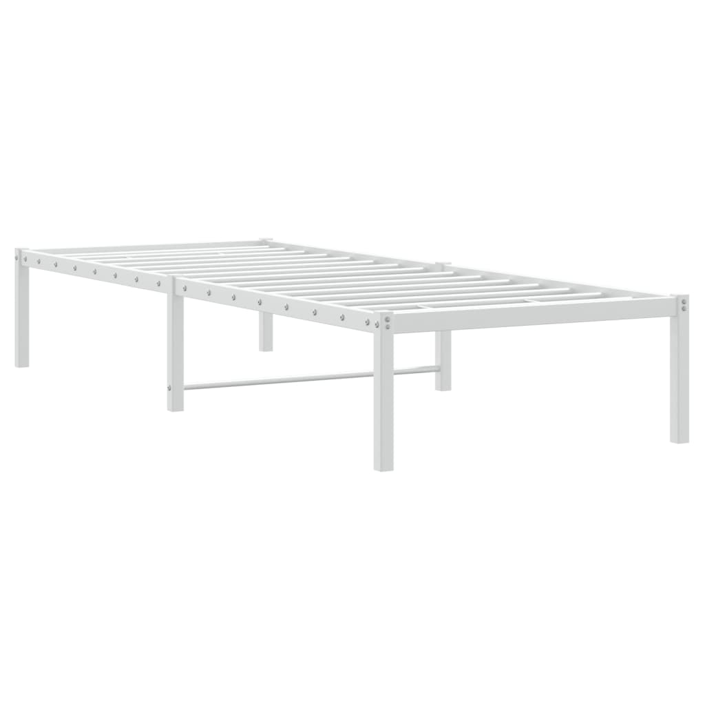 Metal Bed Frame without Mattress White 75 cm 190 cm