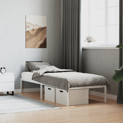 Metal Bed Frame without Mattress White 75 cm 190 cm