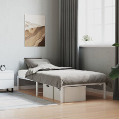 Metal Bed Frame without Mattress White 90 cm 200 cm