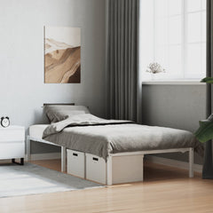 Metal Bed Frame without Mattress White 100 cm 190 cm