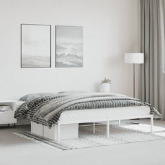 Metal Bed Frame without Mattress White 180 cm 200 cm