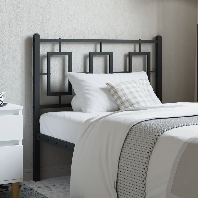 Metal Headboard Black 90 cm