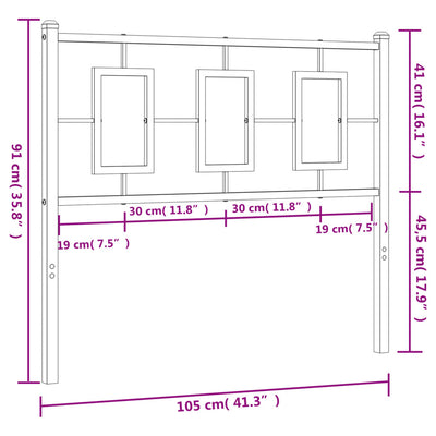 Metal Headboard Black 100 cm