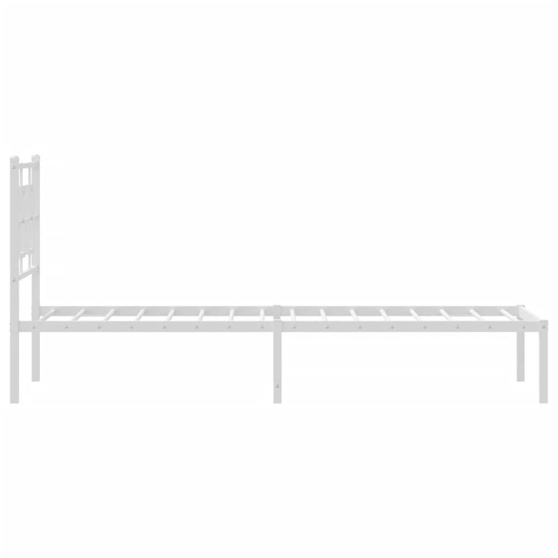 Metal Bed Frame with Headboard White 80x200 cm