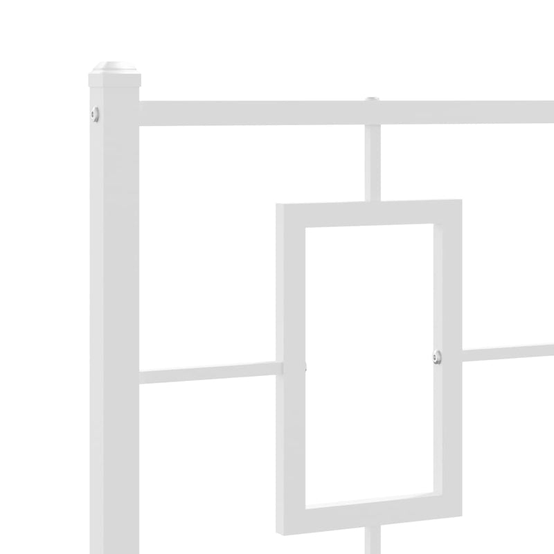 Metal Bed Frame with Headboard White 80x200 cm