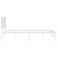 Metal Bed Frame without Mattress with Headboard White 150 cm 200 cm