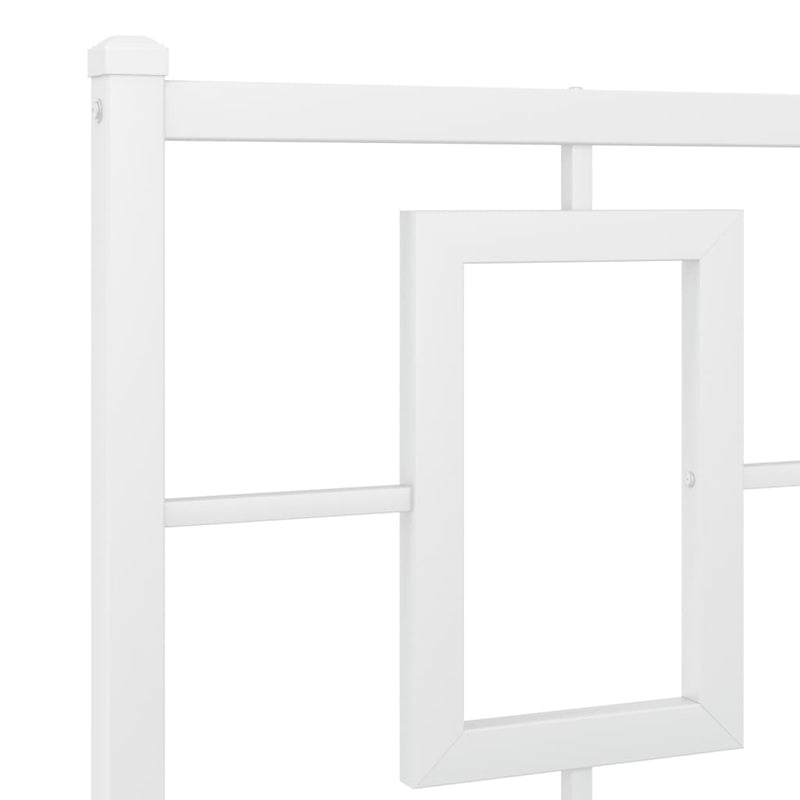 Metal Bed Frame with Headboard and Footboard White 120x200 cm