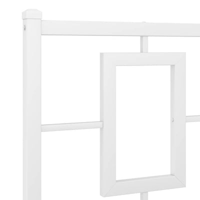 Metal Bed Frame with Headboard and Footboard White 160x200 cm