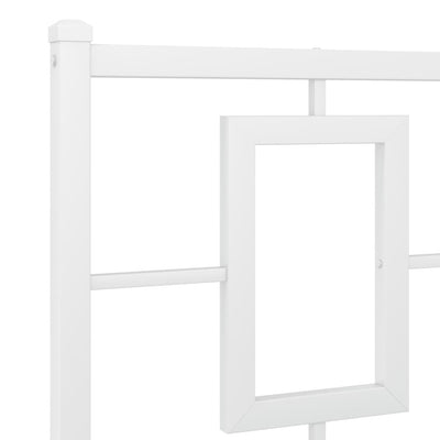 Metal Headboard White 120 cm