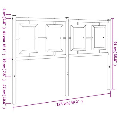 Metal Headboard White 120 cm