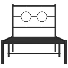 vidaXL Metal Bed Frame without Mattress with Headboard Black 80x200cm 5