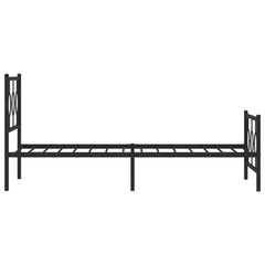 Metal Bed Frame without Mattress with Footboard with Headboard & Footboard Black 100 cm 200 cm