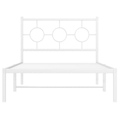 vidaXL Metal Bed Frame without Mattress with Headboard White 100x200cm 5