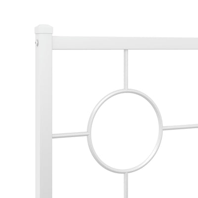 Metal Bed Frame with Headboard White 100x200 cm