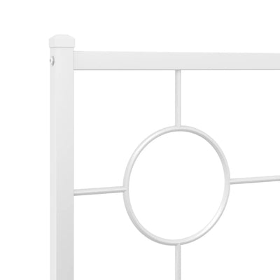 Metal Bed Frame with Headboard and Footboard White 90x200 cm