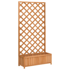 vidaXL Planter with Trellis Brown 90x35x180 cm Solid Wood Fir 2